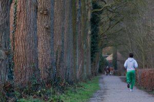 a man running in the park